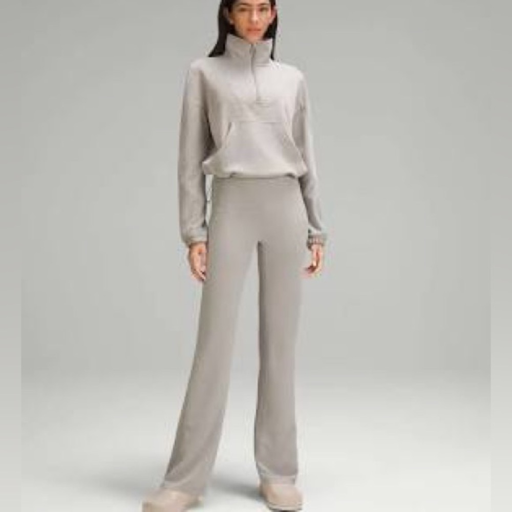 Lululemon Brushed Softstreme Ribbed Zip Flare Pant 32.5” Riverstone